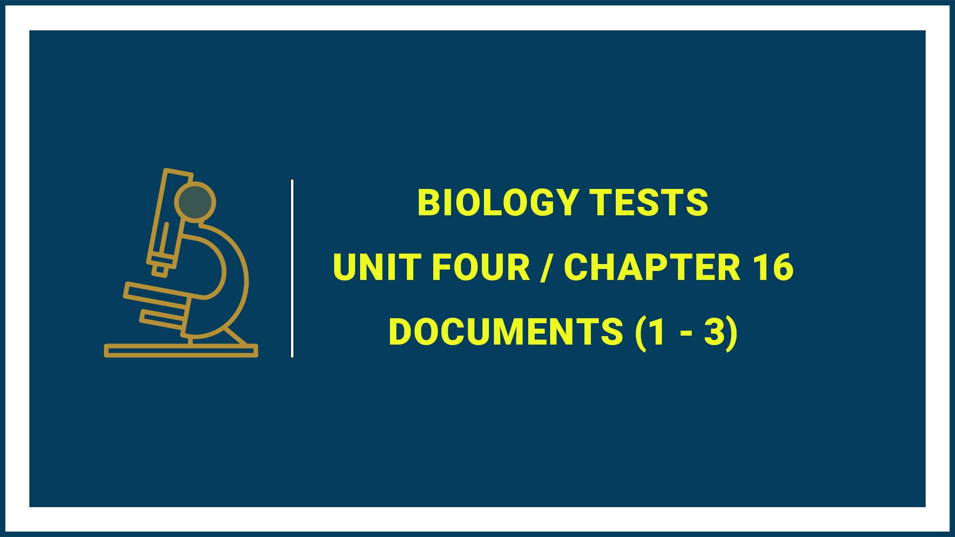 Tests: Unit Four: Chapter 16 - Document (1 -3)
